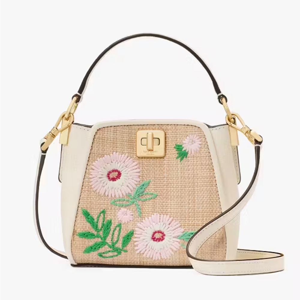 Kate Spade ♠️ Phoebe Straw Mini Top Handle Crossbody - Picture 1 of 6
